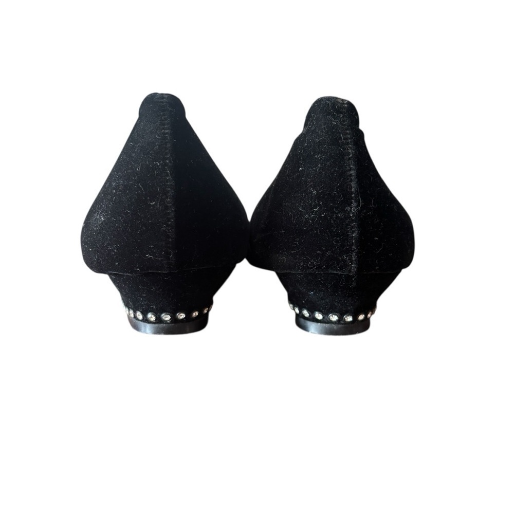 Nina Black Velvet Loafers with Gold Accent - Picture 2 of 6